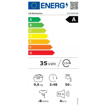 LG F2X70S9TSB Priekšpuses ielādējama veļasmašīna 9kg 1200RPM Tvaiks Matēti melna