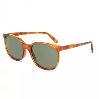 LGR Unisex Springhavan02 saulesbrilles - Havana acetāta rāmis, zaļas minerālstikla lēcas, 50/19/145 mm