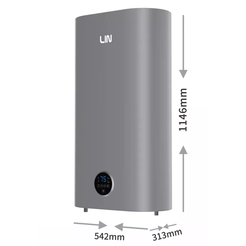 LIN LIFVD1SMGY 100L universālais elektriskais ūdens sildītājs, pelēks, Wi-Fi