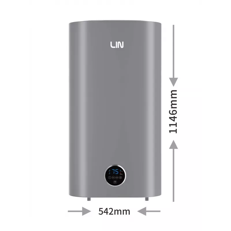 LIN LIFVD1SMGY 100L universālais elektriskais ūdens sildītājs, pelēks, Wi-Fi