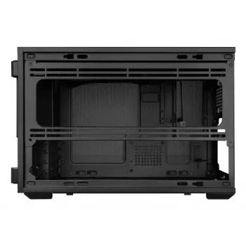 Lian Li DAN Cases B4 Wood Edition Mini Tornis PC korpuss, Micro-ATX, Valrieksta priekšējais panelis, Melns