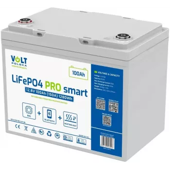 LiFePO4 Battery Volt Polska PRO SMART 12.8V 100 Ah (150A) BMS BLUETOOTH + HEATING PAD