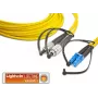Lightwin LDP-09 FC-LC 3.0 OS2 vienmoda dupleksa optiskā savienojuma kabelis, 3m, dzeltens LSZH, FC uz LC UPC