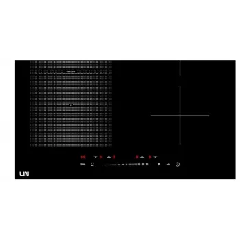 LIN LI-B47221 7200 W 4 Zonu Indukcijas Plīts – Iebūvējamā Keramikas Stikla Virsma, Skārienvadība, Booster, Taimeris, Melna