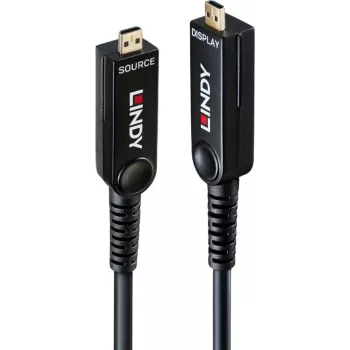 Lindy 100m optiskās šķiedras hibrīda Micro-HDMI 8K60 LSZH kabelis ar noņemamiem HDMI savienotājiem 38550