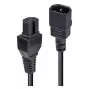 LINDY 3m C14 to C15 barošanas kabelis, IEC C14 vīriešu – IEC C15 sieviešu, 10A 250V, H05VV-F, melns