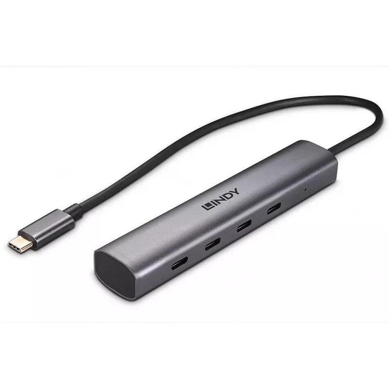 Lindy 4 portu USB 3.2 Gen 2 Type C centrmezgls ar USB Type-C savienojumu (43384)