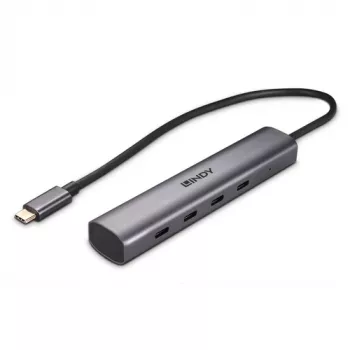 Lindy 4 portu USB 3.2 Gen 2 Type C centrmezgls ar USB Type-C savienojumu (43384)