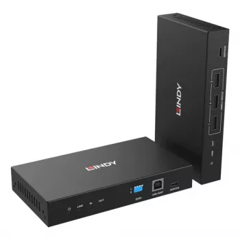 LINDY 5km šķiedras optikas HDMI 4K60 KVM USB 2.0, RS-232 un IR pagarinātājs 39366