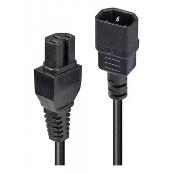 LINDY 5m C14–C15 strāvas kabelis – IEC C14 vīriešu uz IEC C15 sieviešu, 250V 10A, melns