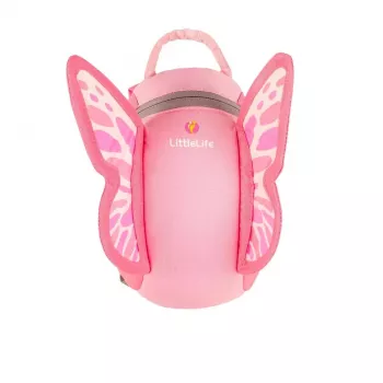 LittleLife Toddler Backpack Butterfly - 2L ar drošības pavadu vecumam 1-3 gadi