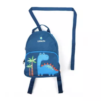 LittleLife Toddler mugursoma Face Dinosaur – 2 litri, regulējamas polsterētas siksnas, drošības pavada (L17190)