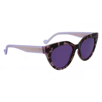LIU JO Sieviešu kaķacs formas saulesbrilles LJ782S-516 Pink Havana, Brūns gradients, 53mm