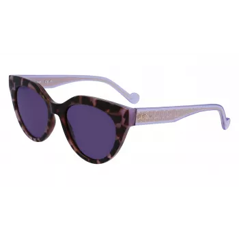 LIU JO Sieviešu kaķacs formas saulesbrilles LJ782S-516 Pink Havana, Brūns gradients, 53mm