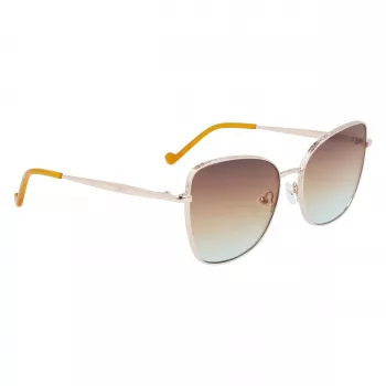LIU JO Women's Sunglasses 46591-717 Havana Acetate Square Frame Brown Gradient Lens 55/17/140 mm