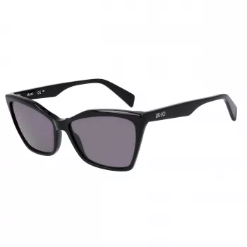 LIU JO Sieviešu saulesbrilles LJ796S-001 Butterfly/Cat-Eye acetāta rāmis, pelēkas lēcas 58mm