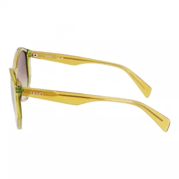 LIU JO Sieviešu Saulesbrilles LJ797S5715707 Havana Ģeometrisks Rāmis Brūnas Gradienta Lēcas 57mm