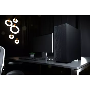 LOGIC AT-DART-PRO-SOLI-10 DART PRO SOLID MIDI Tower PC korpuss, melns, USB-C, ATX, tērauda sānu panelis bez stikla