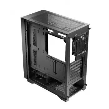LOGIC AT-DART-PRO-SOLI-10 DART PRO SOLID MIDI Tower PC korpuss, melns, USB-C, ATX, tērauda sānu panelis bez stikla