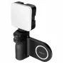 Logilink AA0173 Magnetic Phone Grip ar LED apgaismojumu, Melns, uzlādējams, MagSafe saderīgs, 3 gaismas režīmi
