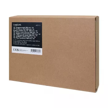 Logilink ACT111 Konsoles plaukts 200 mm 1U Pelēks statīva plaukts