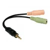 Logilink audio ligzdas adapteris, 4 kontaktu, 3,5 mm stereo spraudnis uz 2x 3,5 mm ligzda, 0,15 m