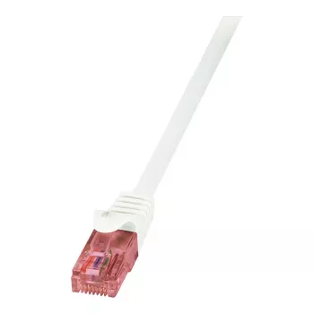 LogiLink Cat.6 U/UTP plākstera kabelis, bezskābekļa varš, balts, 0,5 m, PrimeLine
