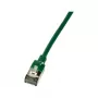 LogiLink Cat.6A S/FTP TPE SlimLine ielāpu kabelis, zaļš, 1.0m