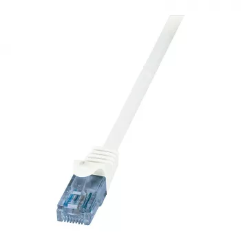 LogiLink Cat.6A U/UTP Ethernet komutācijas kabelis, RJ45, 0,25 m, balts