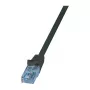 LogiLink Cat.6A U/UTP Patch vads, RJ45, 1,5 m, melns, 10 Gbps, 500 MHz, EconLine