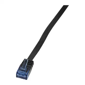 LOGILINK CP0137B Plakanais Cat.5e U/UTP tīkla kabelis, RJ45, melns, 5.0 m