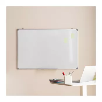 LOGILINK Dry Erase Whiteboard Wall-Mounted 120x90 cm Magnetic Steel Board with Aluminium Frame