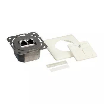 LogiLink DSIT Cat. 6a ekranēta 2 portu RJ45 rozete, iegremdējamā, ziloņkaula krāsā