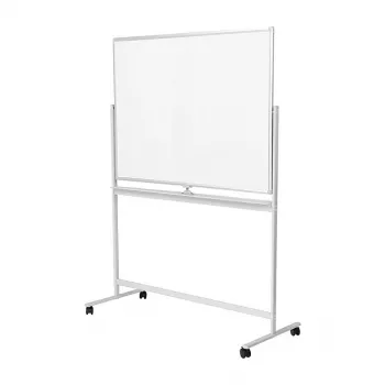 LogiLink EO0064 mobilā abpusējā sausās dzēšanas tāfele, magnētiskais tērauds, alumīnija rāmis, 120x80 cm, balta/sudraba