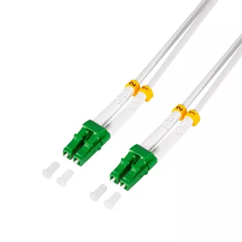 LogiLink FC0LC15 Fiber Optic Patch Cable OS2 LC/APC to LC/APC Simplex 1,5m White