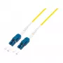 LogiLink Fiber Uniboot komutācijas vads OS2 LC Duplex uz LC Duplex 0,5 m LSZH dzeltens