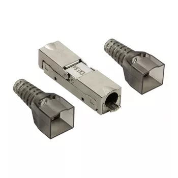 LogiLink MP0046 lauka savienojamais RJ45 savienotājs Cat.6A STP 10G, bez instrumentiem IDC, cinka liešana, AWG 22-26, sudraba