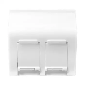 LogiLink franču tipa kontaktligzdu panelis 45° leņķī, 45x45 mm, 2 porti, balts