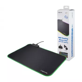 LOGILINK ID0183 Gaming Mouse Pad ar RGB LED, 350x260mm, 3mm Soft, Melns