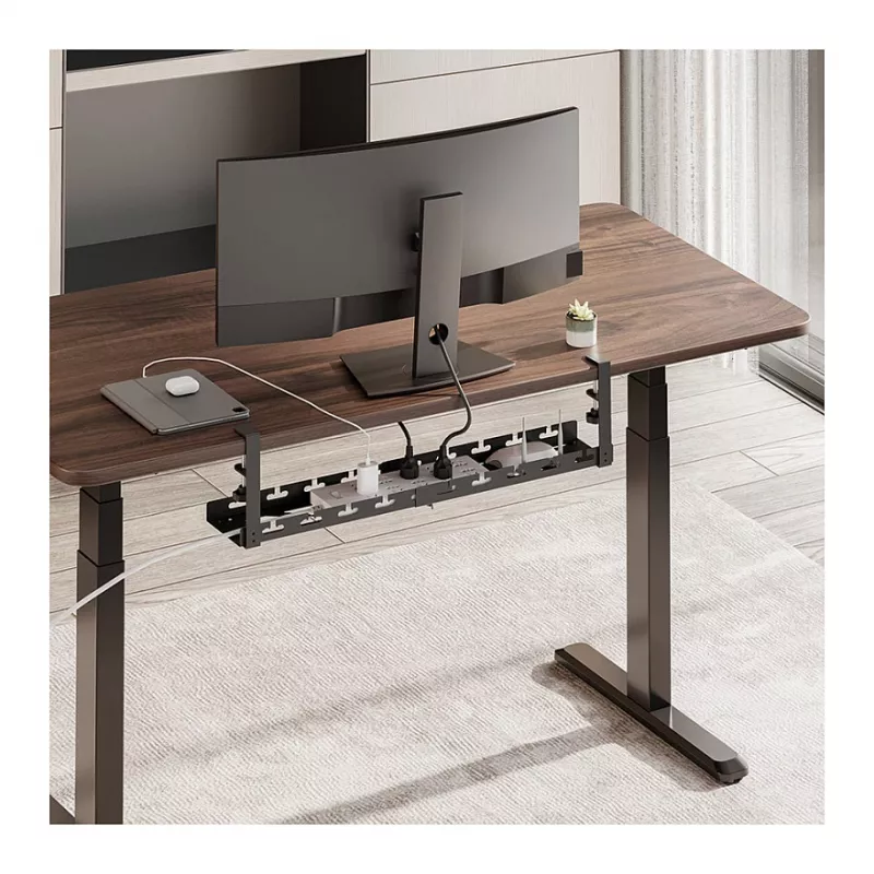 LOGILINK KAB0094 Zem Galda Kabeļu Tekne Organizators, Piespraužams, Izvelkams, Metāla, Melns
