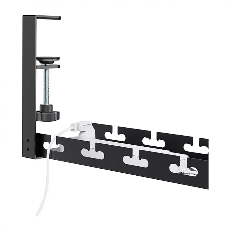 LOGILINK KAB0094 Zem Galda Kabeļu Tekne Organizators, Piespraužams, Izvelkams, Metāla, Melns