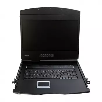 LOGILINK LC902GE KVM Console ar 19 collu LCD ekrānu, VGA, vācu tastatūras izkārtojumu