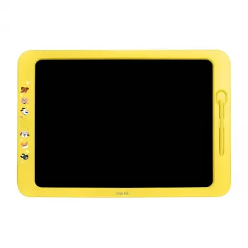LogiLink LCD rakstīšanas planšete 19 cm, dzeltena – daudzkrāsains zīmēšanas dēlis ar dzēšanu un bloķēšanu