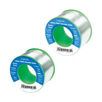 LOGILINK bezsvina lodēšanas stieple 1mm 100g Sn99.3Cu0.7 ar No-Clean flux