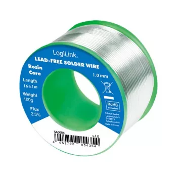 LOGILINK bezsvina lodēšanas stieple 1mm 100g Sn99.3Cu0.7 ar No-Clean flux