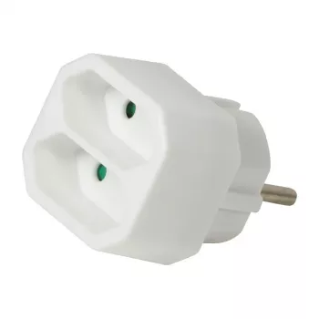 LogiLink LPS218 Euro spraudņu adapteris ar 2 ligzdām, balts