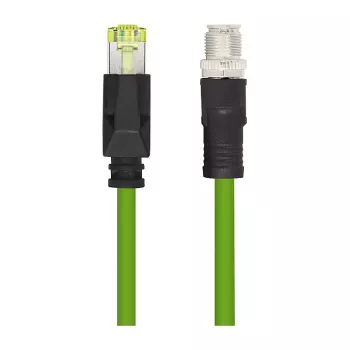LOGILINK M12 CAT6A Industrial Patch kabelis, PUR, M12 X-coded uz RJ45, 0.5 m