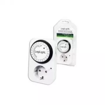 LogiLink ET0001 mehāniskais taimeris, dienas programmēšana, 16 A, 3680 W, bērnu aizsardzība, balts