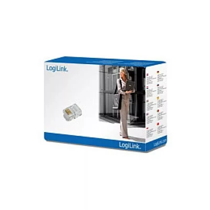 LogiLink MP0019 modulārais kontaktdakša plakanajiem kabeļiem, RJ12 6P6C
