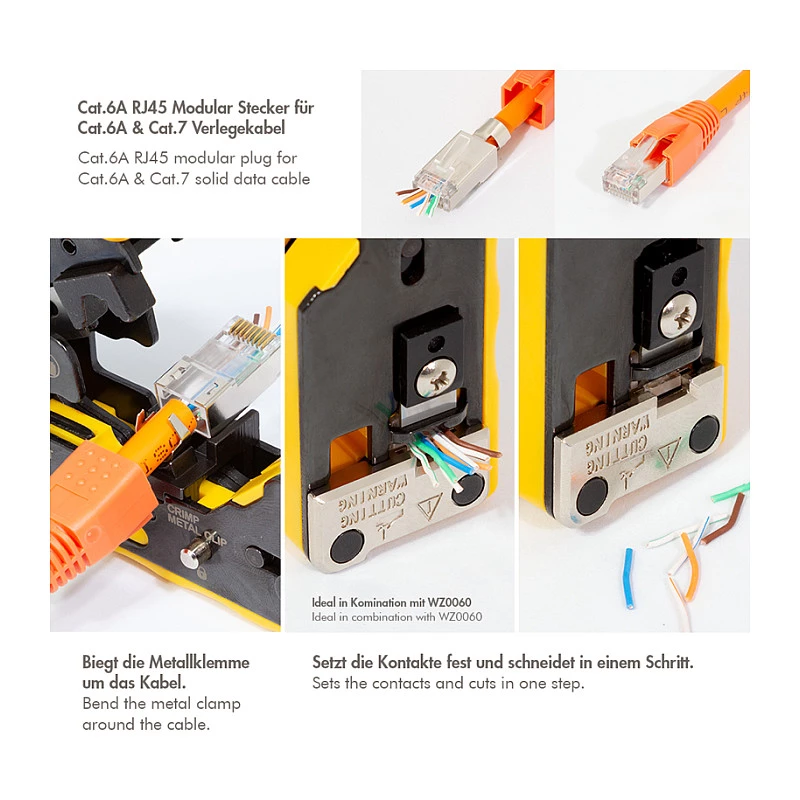 LogiLink Modular Plug RJ45 Cat.6A STP Pass Through, 10 gab.
